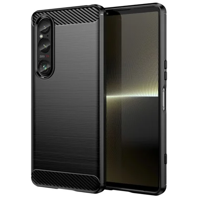 Fodral till Sony Xperia 1 VI TPU Ultratunt Skal med Kolfiberstruktur - Svart