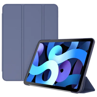 For iPad Air 11 (2026) / (2025) / (2024) / Air (2022) / (2020) Case Tri-Fold Stand PU Leather + TPU Tablet Cover - Dark Blue