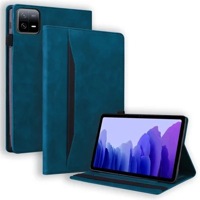 For Xiaomi Pad 6S Pro 12.4 PU Leather Business Stand Tablet Cover - Blue