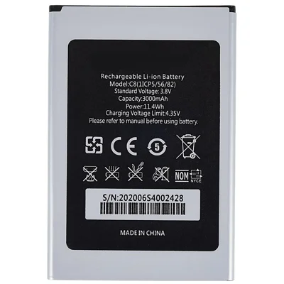 Vervangende oplaadbare Li-ion batterij voor Oukitel C8 3,80 V 3000 mAh
