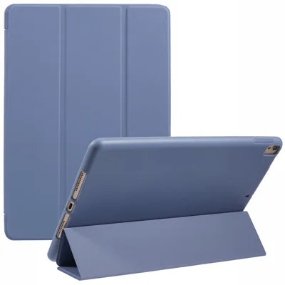 For iPad 10.2 (2021) / (2019) / (2020) / Pro 10.5-inch (2017) Case Tri-Fold Stand PU Leather + TPU Tablet Cover - Dark Blue