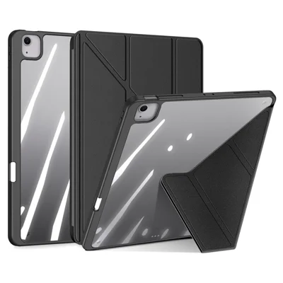 DUX DUCIS Magi Series for iPad Air 13 (2026) / (2025) / (2024) / Pro 12.9 (2018) / (2020) / (2021) / (2022) Case PU Leather+PC+TPU Auto Wake / Sleep Tablet Cover - Black