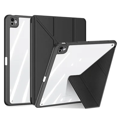 DUX DUCIS Magi Series for iPad Pro 11 (2025) / 11 (2024) Case Origami Stand PU Leather Smart Cover Detachable - Blackf