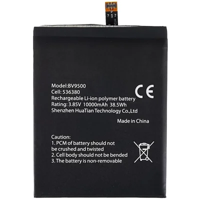 För Blackview BV9500/BV9500 Pro 3,85 V 10000 mAh Laddningsbar Li-jonpolymerbatteri (Dubbellagersceller) Montering (Koda: 536380) (utan logotyp)
