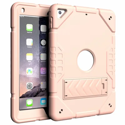 For iPad Air 2 / iPad Pro 9.7 inch (2016) / iPad 9.7-inch (2017) / (2018) Case TPU + PC Shockproof Kickstand Cover - Rose Gold