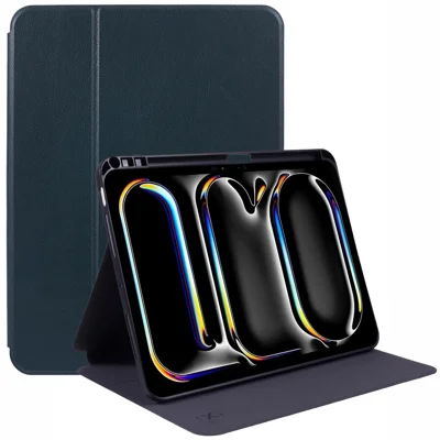 X-LEVEL For iPad Pro 11 (2025) / 11 (2024) Case PU Leather Auto Wake / Sleep Cover with Pencil Holder Litchi Texture - Green