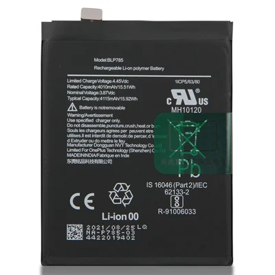 Para OnePlus Nord AC2001/AC2003 3,87V 4010mAh Bateria de Polímero de Íon de Lítio Recarregável de Montagem (Codificação: BLP785) (sem Logotipo)