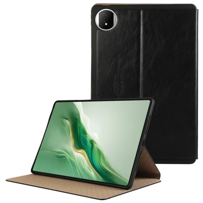 Standhoes voor Honor MagicPad 2 12,3 Duim, Krasbestendige Beschermhoes van PU-leer voor Tablet - Zwart