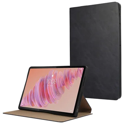 For Lenovo Tab Plus Stand Case Anti-Scratch PU Leather Tablet Flip Cover - Grey