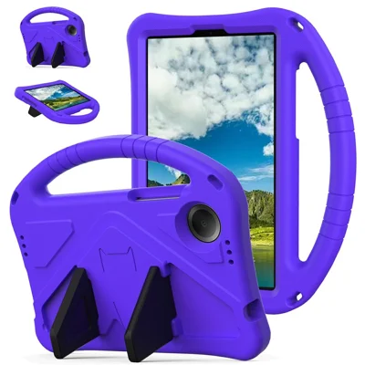 For Xiaomi Redmi Pad SE 4G 8.7 inch Case EVA Tablet Cover with Ergonomic Handle and Foldable Kickstand - Purple