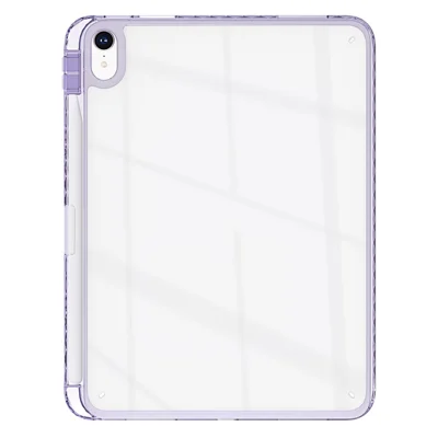 For iPad Air 11 (2026) / (2025) / (2024) Case Clear TPU Tablet Protective Cover with Pen Slot - Purple