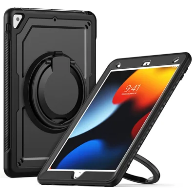 For iPad 10.2 (2021) / (2020) / (2019) / iPad Pro 10.5-inch (2017) / iPad Air 10.5 inch Tablet Case PC+TPU Kickstand Cover - Black
