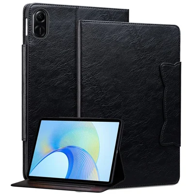 For Honor Pad X8a Taske med Katteformet Spænde Lukning Læder Beskyttende Stand Cover - Sort