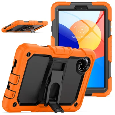 For Xiaomi Redmi Pad SE 4G 8.7 inch Case Kickstand PC+Silicone Tablet Cover - Orange