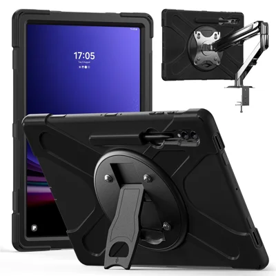 For Samsung Galaxy Tab S10 Ultra X920 / S9 Ultra X910 / S8 Ultra X900 X906 Case Kickstand PC+Silicone Tablet Cover