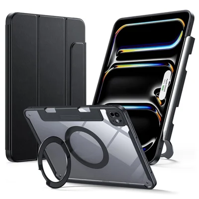 Bulk Purchasing Leather Case For iPad Air 11 (2026) / (2025) / (2024) / Air (2022) / (2020) Detachable Magnetic Tablet Cover with Kickstand - Black