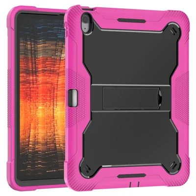 Bulk Purchasing For Xiaomi Redmi Pad Case Kickstand Silicone + PC Impact Protective Tablet Cover - Rose+Black