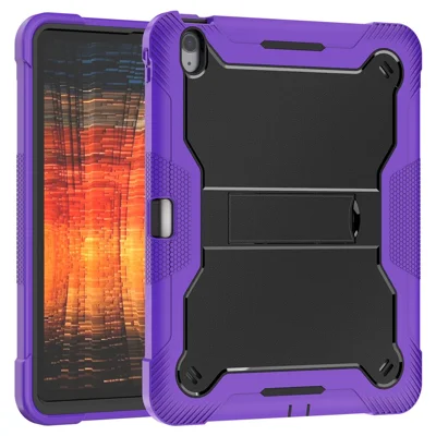 Bulk Purchasing For iPad Air 13 (2026) / (2025) / (2024) Case Kickstand Silicone + PC Impact Protective Tablet Cover - Dark Purple+Black
