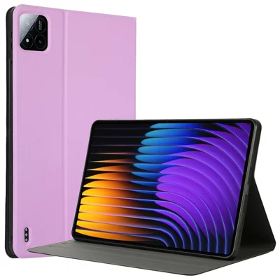 For Xiaomi Pad 7 Pro / Pad 7 Case PU Leather Folding Stand Tablet Protective Cover - Purple