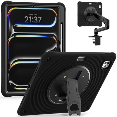 For iPad Pro 13 (2025) / 13 (2024) Case Kickstand PC+Silicone+TPU Tablet Cover