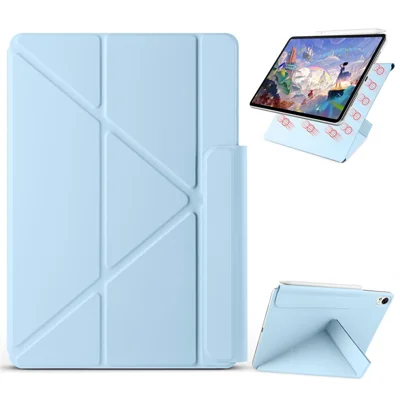 For Huawei MatePad 11.5 S (2025) / MatePad 11.5 S (2024) Case PC + PU Leather Origami Stand Magnetic Tablet Cover - Baby Blue
