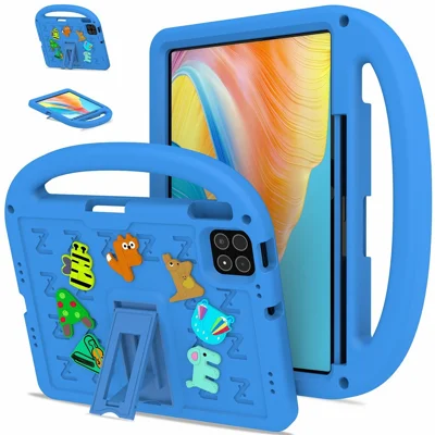 For Xiaomi Poco Pad X1 / Pad 8 Pro / Pad 8 / Pad 7 Pro / Pad 7 Kickstand Case Cartoon Design Anti-Drop EVA+PC Tablet Cover with Strap for Kids - Blue