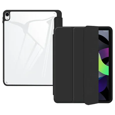 Bulk Purchasing For iPad Air (2022)  /  (2020) Case Clear Anti Drop Auto Wake  /  Sleep PU Leather Tablet Cover with Pen Slot - Black