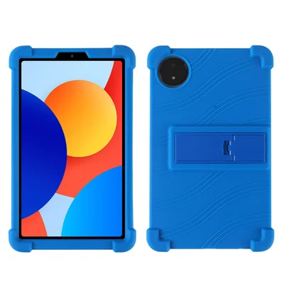 For Xiaomi Redmi Pad SE 4G 8.7 inch Case Adjustable Kickstand Silicone Tablet Protective Cover - Dark Blue