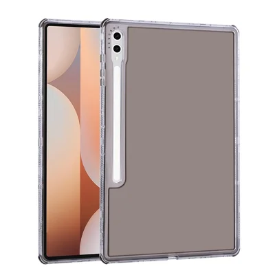For Samsung Galaxy Tab S9 Ultra  /  S8 Ultra Clear Case 3 in 1 PC + TPU Shockproof Tablet Cover - Black