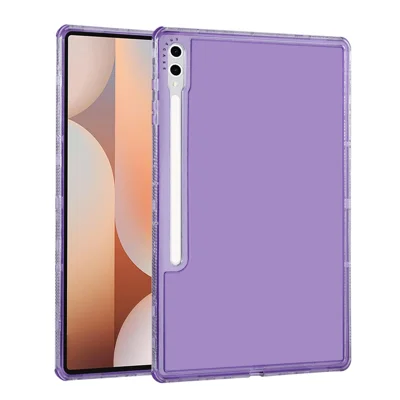 لـ Samsung Galaxy Tab S9 Ultra / S8 Ultra غطاء شفاف 3 في 1 من PC + TPU مقاوم للصدمات لهاتف لوحي - أرجواني