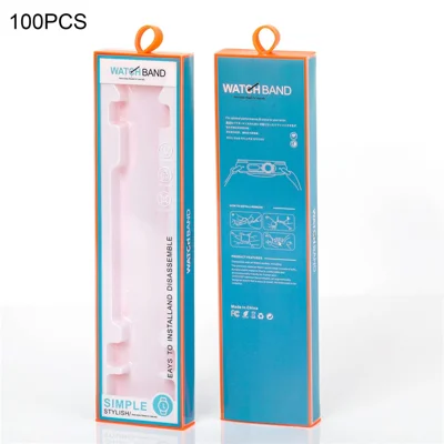 100 PCS Watch Band Packaging Box Pull Out Style Short D1 165 x 55 x 18 mm For Fashion Accessories Storage - Orange  /  Baby Blue