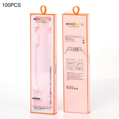 100 PCS Watch Band Packaging Box Pull Out Style Short D2 215 x 55 x 18 mm For Fashion Accessories Storage - Orange  /  White