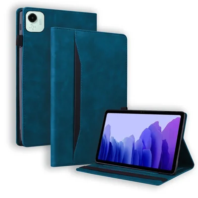 Fodral till Honor Pad X9a / X9 Pro i PU-läder med skyddsfolie, kortfack - Blå