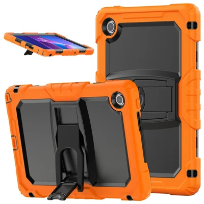 Til Lenovo Tab 10,1 (2025) TB-311XU / Tab TB311FU Taske med Støtteben PC + Silikone Stødfast Tablettaske - Orange