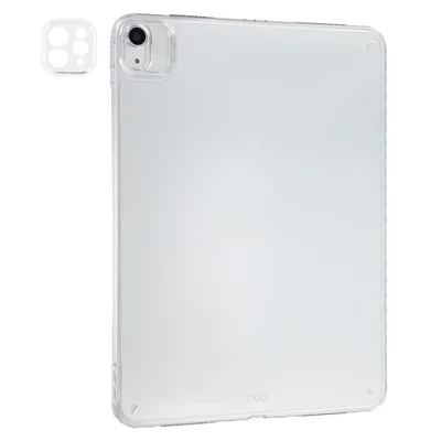 Tablet Case For iPad Air 13 (2026) / (2025) / (2024) / Pro 12.9 (2022) / (2021)  /  (2020) TPU + Acrylic Shockproof Cover with Lens Frames - Transparent