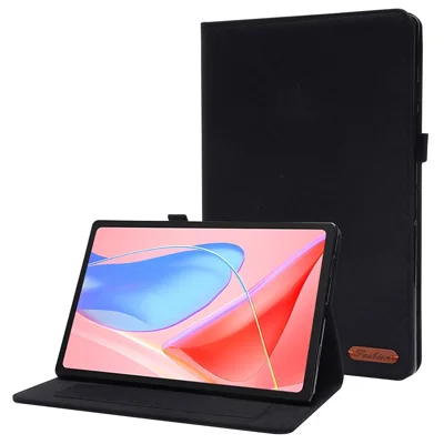 Til Lenovo Tab 10,1 (2025) TB-311XU / Tab TB311FU Læderetui med Kortholder, Kludstruktur, Tabletholder - Sort