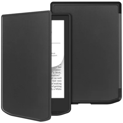 PU Leather + TPU Case For Pocketbook Verse Lite  /  Verse Pro PB634  /  Verse PB629 E-Reader Cover Auto Wake  /  Sleep - Black