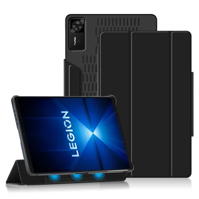 For Lenovo Legion Y700 (2025) Case Stand PU Leather Magnetic Detachable Tablet Cover - Black