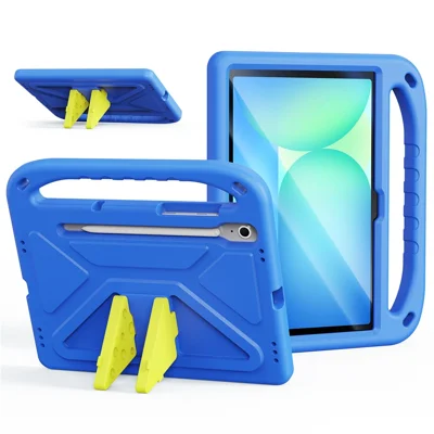 DUX DUCIS Puff Series Tablet Case For Samsung Galaxy Tab S10 Lite / S10 FE / S9 / S9 FE / S8 / S7 , Kickstand EVA Kids Shockproof Cover - Blue