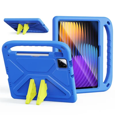 DUX DUCIS For Xiaomi Poco Pad X1 / Pad 8 Pro / Pad 8 / Pad 7 Pro / Pad 7 Tablet Case with Kickstand  Puff Series EVA Kids Shockproof Cover - Blue
