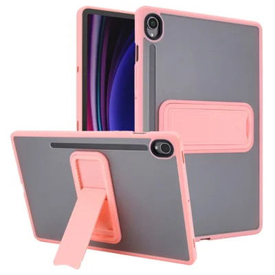 For Samsung Galaxy Tab S10 FE / Tab S9 FE / Tab S9 Case with Kickstand TPU + PC Skin-Touch Tablet Cover - Pink