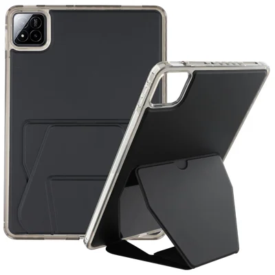 For Xiaomi Poco Pad X1 / Pad 8 Pro / Pad 8 / Pad 7 Pro / Pad 7 Case TPU PU Leather Kickstand Tablet Cover - Black