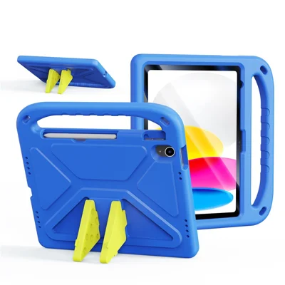 DUX DUCIS For iPad (2025) / iPad 10.9 (2022) Tablet Case with Kickstand  Puff Series EVA Kids Shockproof Cover - Blue