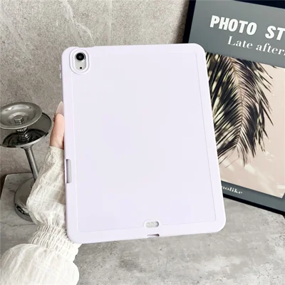 Tablet Case For iPad Air 11 (2026) / (2025) / (2024) / Air (2022) /  (2020) / Pro 11-inch (2018) , Solid Color TPU Cover with Pencil Holder - Purple