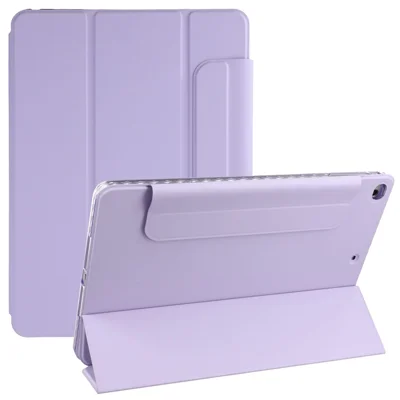 Tablet Case For iPad 9.7-inch (2018)  /  (2017)  /  Air 2  /  Air (2013) Folding Stand Magnetic Leather Cover - Purple