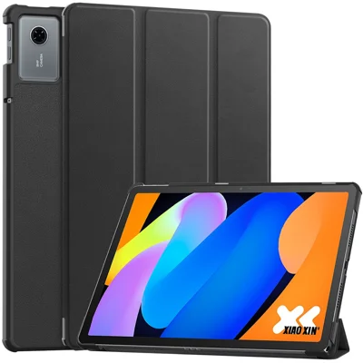 غطاء جراب جلد مقاوم للسقوط مع حامل لهاتف Lenovo Tab K11 Gen 2 / Idea Tab / Xiaoxin Pad 11 2025 - أسود