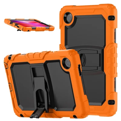 Til Lenovo Tab K9 Tasker med Støtte PC + Silikone Støjsikker Tabletask - Orange