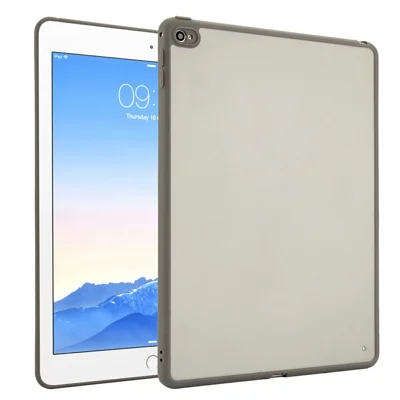 For iPad Air 2 Case Skin Touch Matte Acrylic TPU Shockproof Tablet Cover - Grey