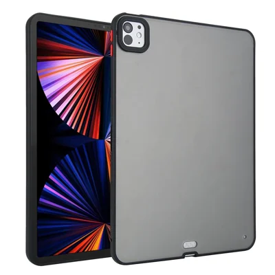For iPad Pro 13 (2025) / 13 (2024) Case Skin Touch Matte Acrylic TPU Shockproof Tablet Cover - Black