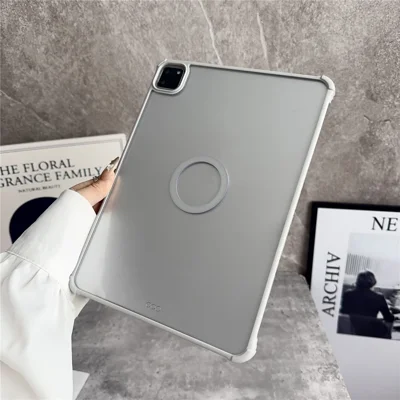 For iPad Air (2022)  /  (2020) Magnetic Case Frameless TPU Acrylic Clear Tablet Cover - Grey
